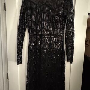 Glamorous Black Sequin Long Sleeve Dress